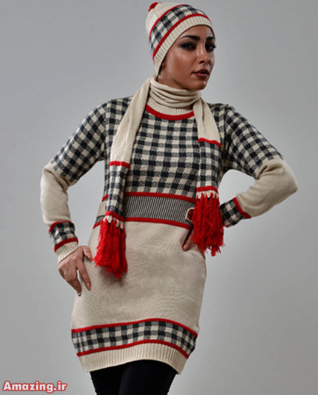 لباس بافتنی با کلاه زنانه , لباس بافتنی ایرانی 2015, مدل لباس بافتنی بلند , تونیک بافتنی