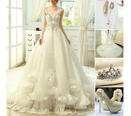 ست لباس عروس , لباس عروس شیک , مدل لباس عروس سال , ست کامل لباس عروس