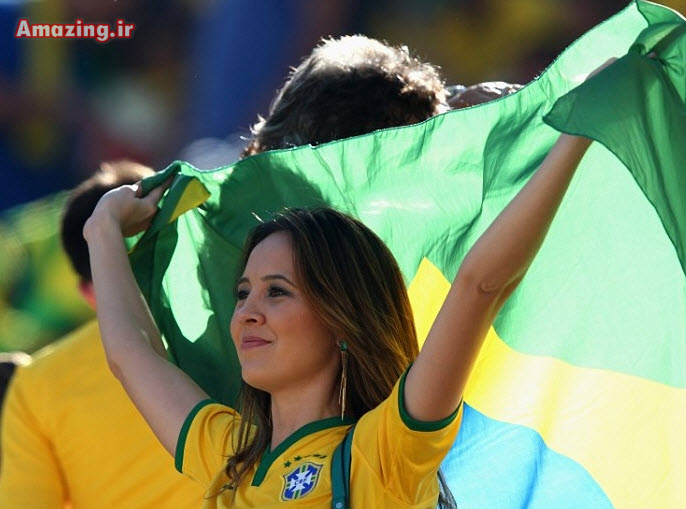 عکس های تماشاگران جام جهانی 2014 برزیل , تماشاچیان فوتبال در برزیل, عکس تماشاگران زن