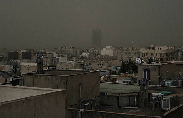 عکس طوفان دوم تهران , عکس شهر تهران ,  گرد و غبار تهران