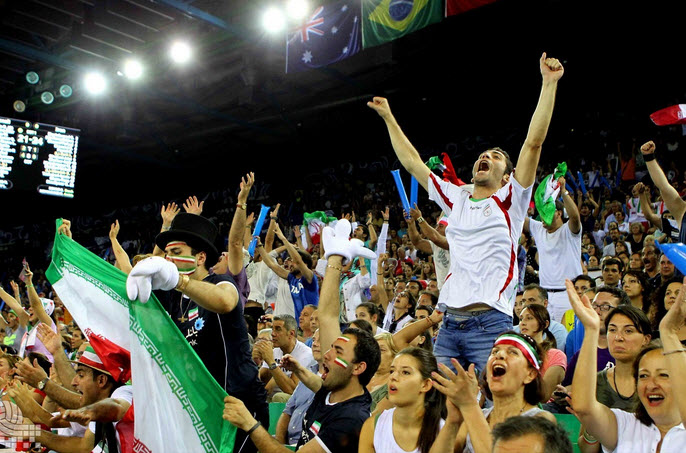 والیبال ایران و برزیل , تماشاگران بازی , دانلود