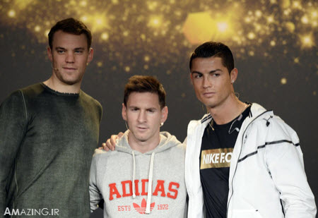 عکس مراسم توپ طلا 2014 , بهترین بازیکن 2014 جهان , رونالدو 2015 , مسی 2015 , توپ طلای فیفا